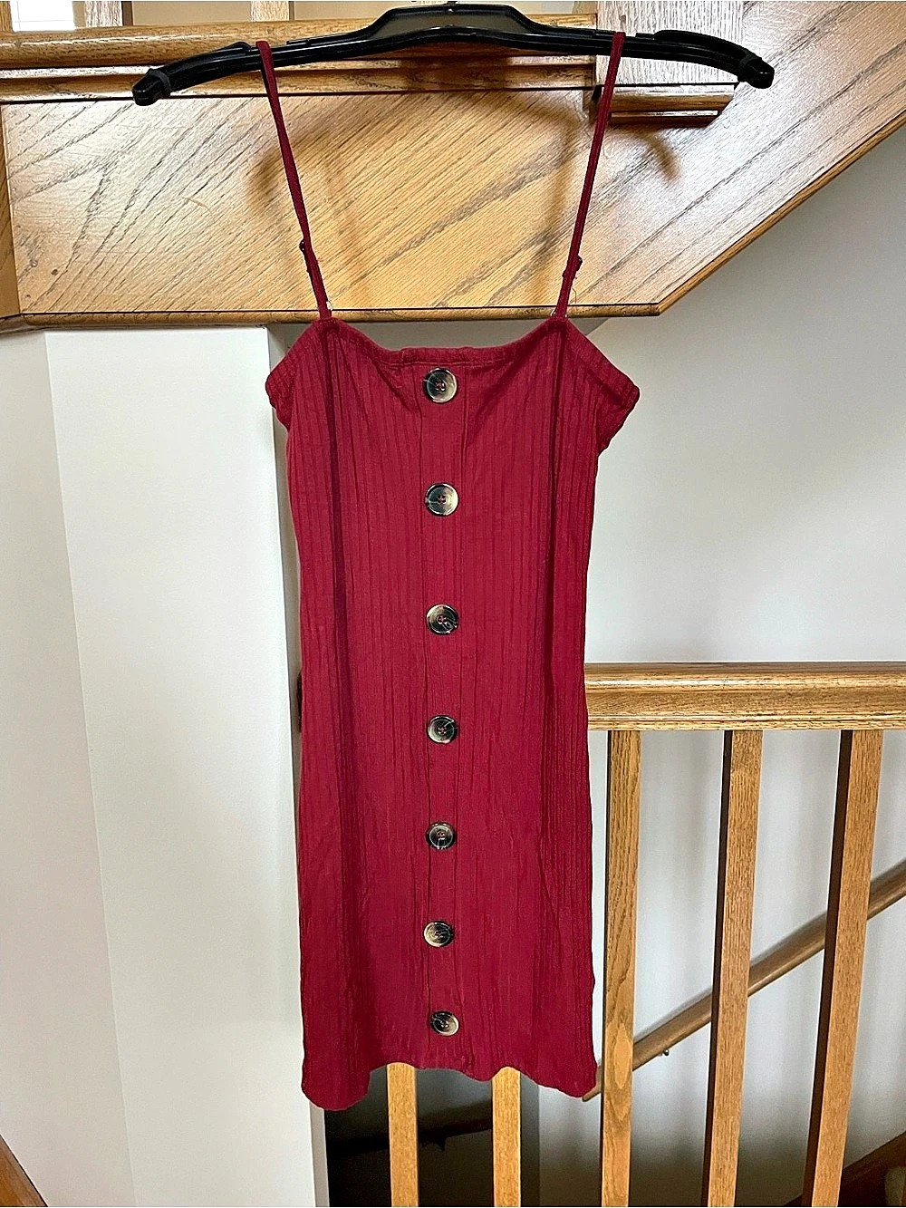 SIP Mini Button Front Dress in Red Size Small NWT